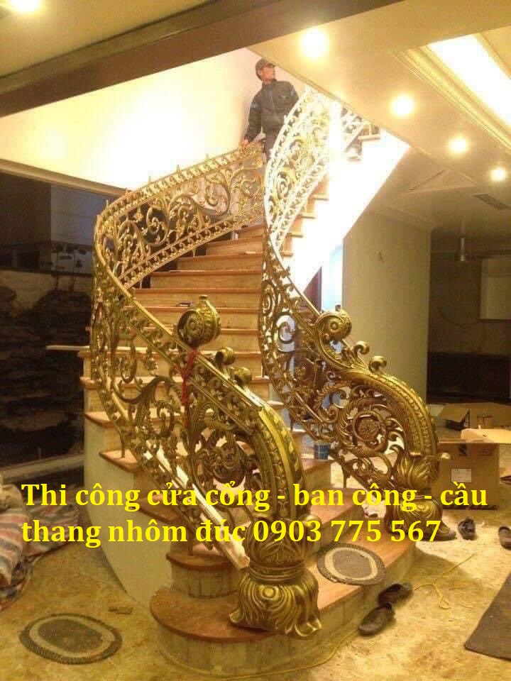Làm cầu thang nhôm đúc ở Cẩm Lệ, Đà Nẵng